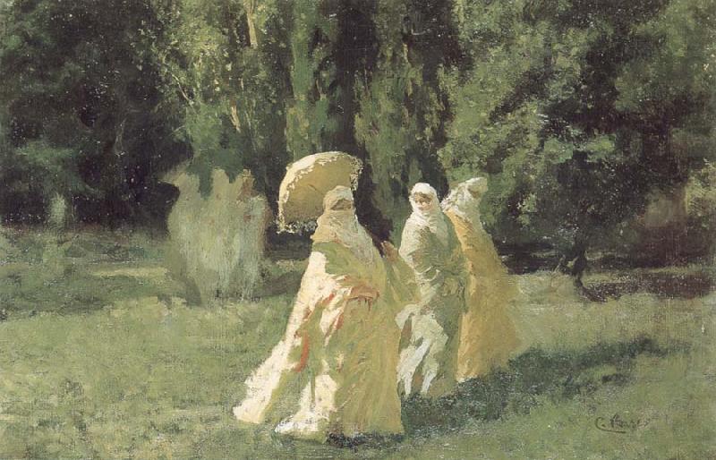 Cesare Biseo The Favorites from the Harem in the Park china oil painting image